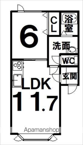 ホープ24Ⅰ(1LDK/2階)の間取り写真