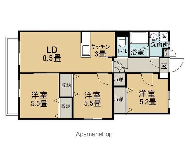 アルソ津志田(3LDK/1階)の間取り写真