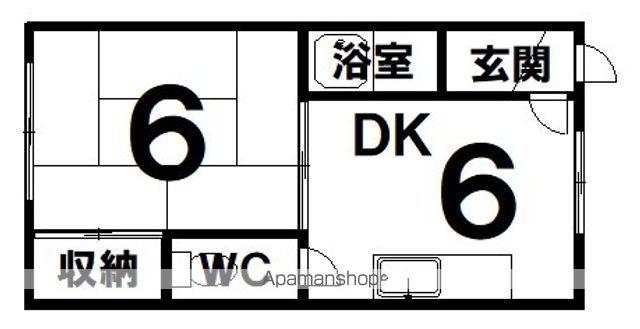 ハイツいこい(1DK/2階)の間取り写真