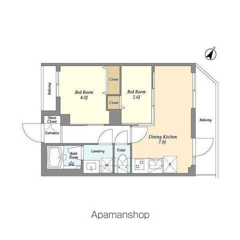 ドゥーエ曳舟2(2DK/2階)の間取り写真