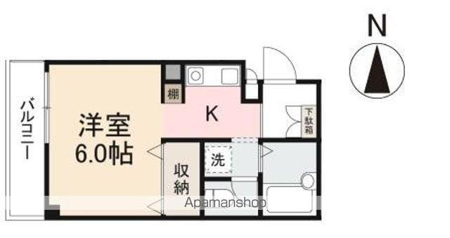 シュクレ藤塚(1K/3階)の間取り写真