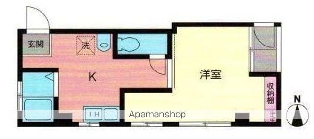 ジョーデンつくの(1K/3階)の間取り写真