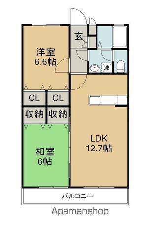 コスモパート2(2LDK/3階)の間取り写真