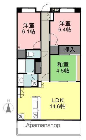 MFPRコート宮町(3LDK/8階)の間取り写真