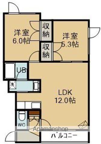 めぞん参番館(2LDK/1階)の間取り写真