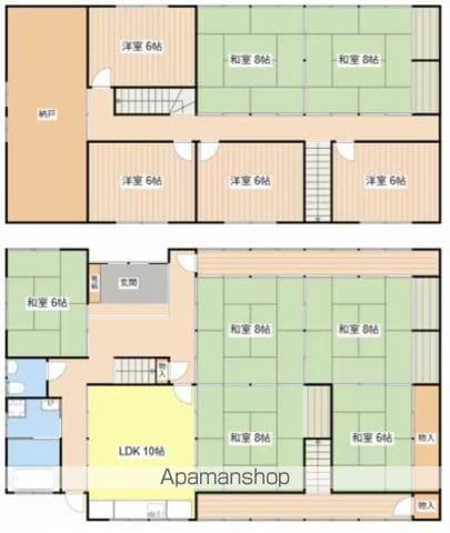 北陸本線 高月駅 徒歩58分 2階建 築40年(7SLDK)の間取り写真