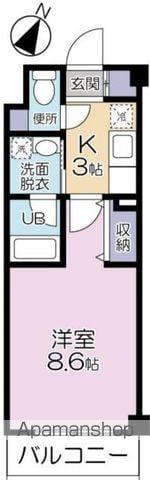 ラティーダ下並木(1K/1階)の間取り写真