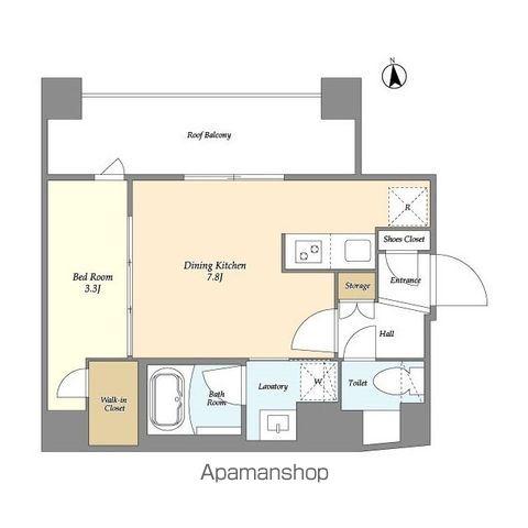 グランカーサ上野松が谷(1DK/10階)の間取り写真