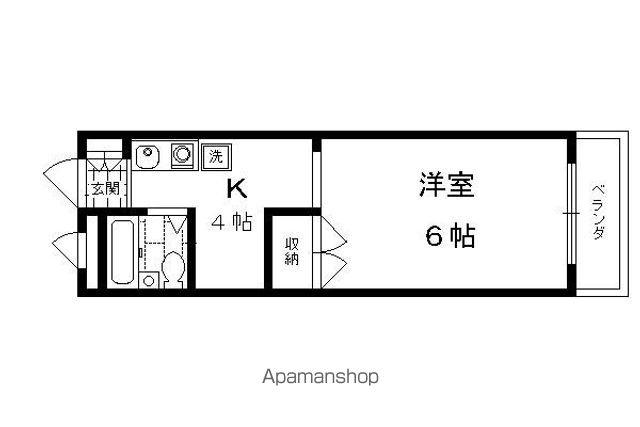 マンションELLA490(1K/3階)の間取り写真