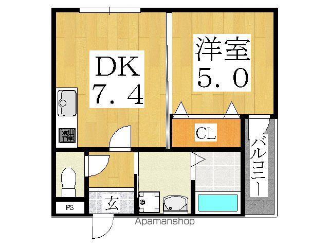 フジパレス山之内2番館(ワンルーム/2階)の間取り写真