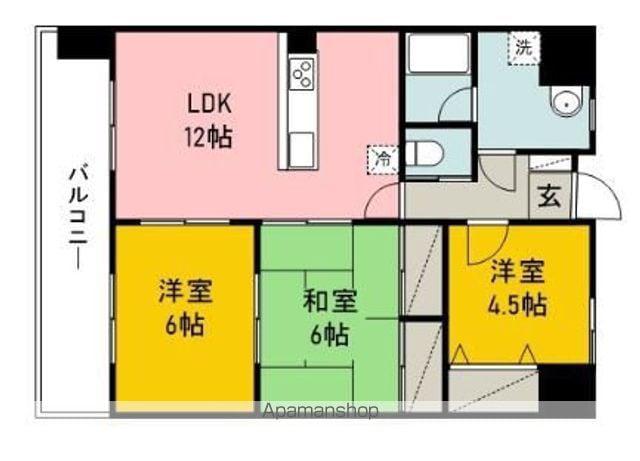 ヒールコート越智(3LDK/4階)の間取り写真