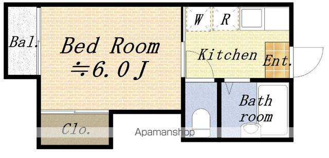 ヴィラローズ(1K/1階)の間取り写真