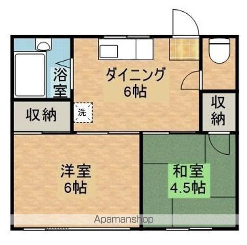 YOUコーポⅡ(2DK/2階)の間取り写真