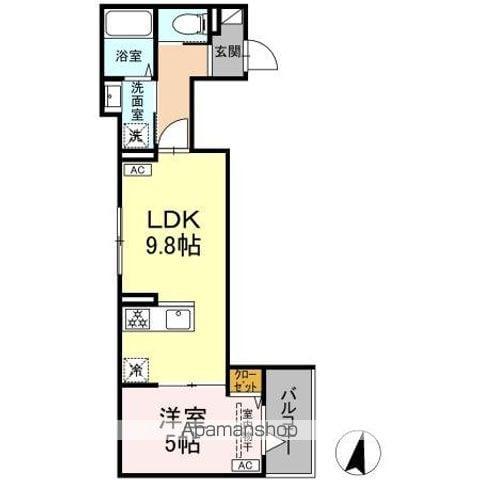 セレスティア大島(1LDK/2階)の間取り写真