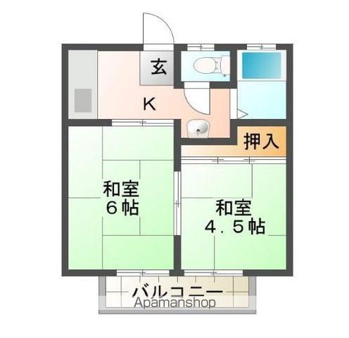 パナハイツアバン(2K/2階)の間取り写真