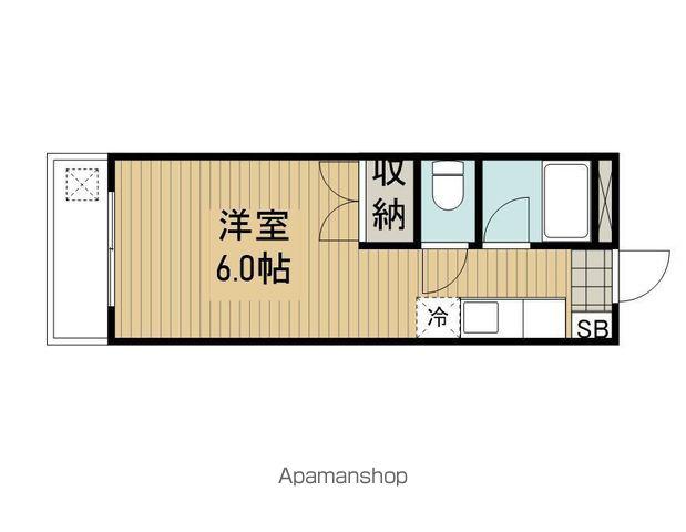 ムサシフラット(ワンルーム/1階)の間取り写真