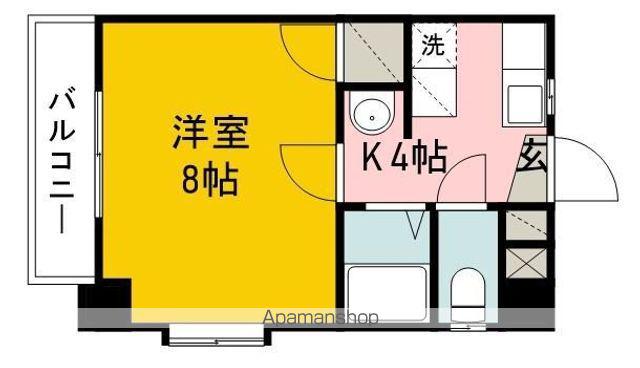 エディフィシオ藤(1K/4階)の間取り写真