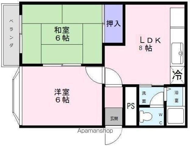 エステート朝日(2LDK/1階)の間取り写真