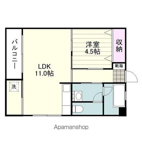 イシカワビル(1LDK/3階)の間取り写真