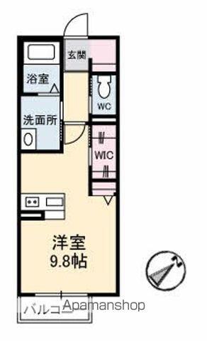アプリコット南花岡(ワンルーム/1階)の間取り写真