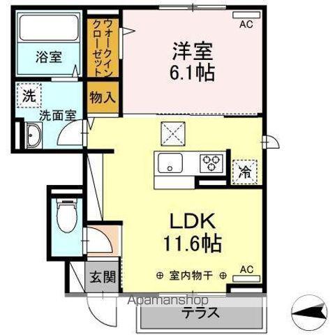 グランドソレイユ(1LDK/1階)の間取り写真