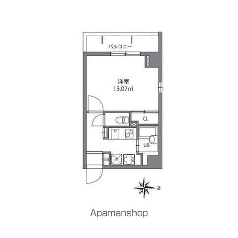 ジョイシティ千歳烏山(1K/3階)の間取り写真