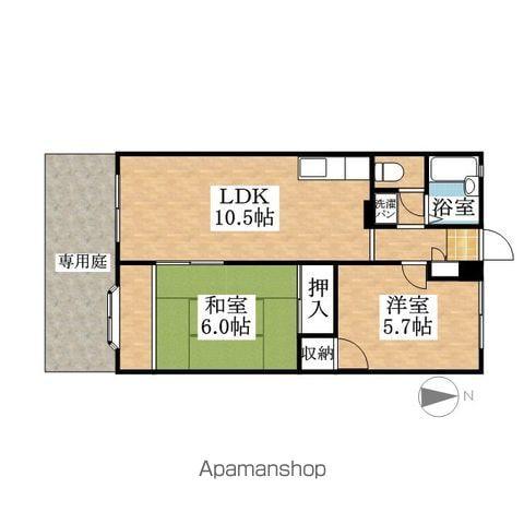 ジュネスKATO(2LDK/1階)の間取り写真