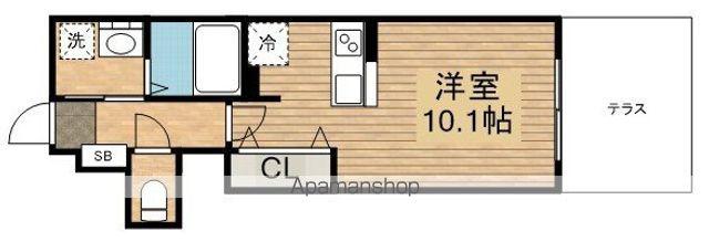 R-6COURT(ワンルーム/1階)の間取り写真