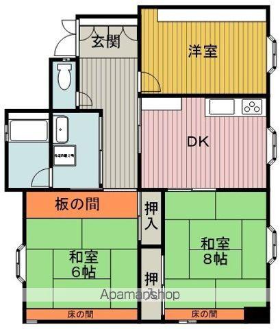 JGS緑丘マンション(3DK/2階)の間取り写真