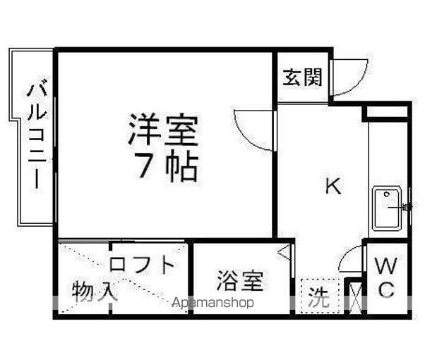 ピースフル泉12(1K/2階)の間取り写真