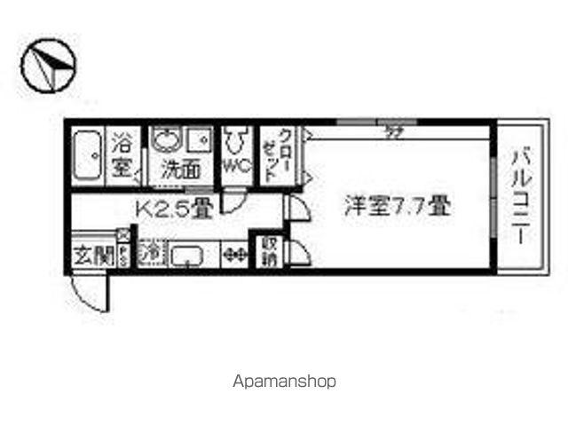 鴨池第16富山ビル(1K/2階)の間取り写真