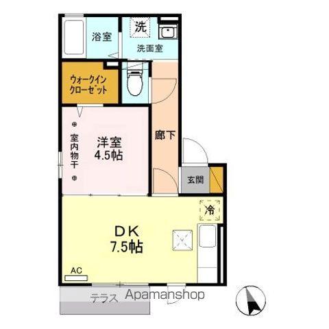 アスティール(1DK/1階)の間取り写真