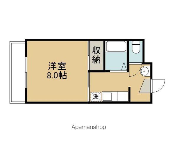 ロゼッタウエスト(1K/2階)の間取り写真