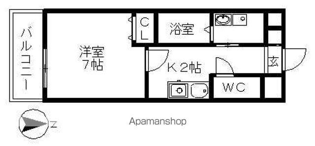 ルミエール長良(1K/4階)の間取り写真