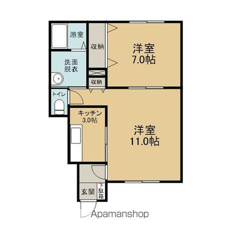 オリーブA(2K/1階)の間取り写真