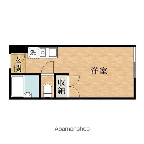 パレス磯上Ⅰ・Ⅱ(1K/2階)の間取り写真