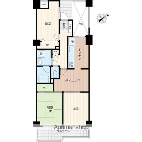 光建ハイムブリリアンス野毛山公園(3LDK/2階)の間取り写真