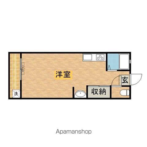 高見マンション(ワンルーム/2階)の間取り写真