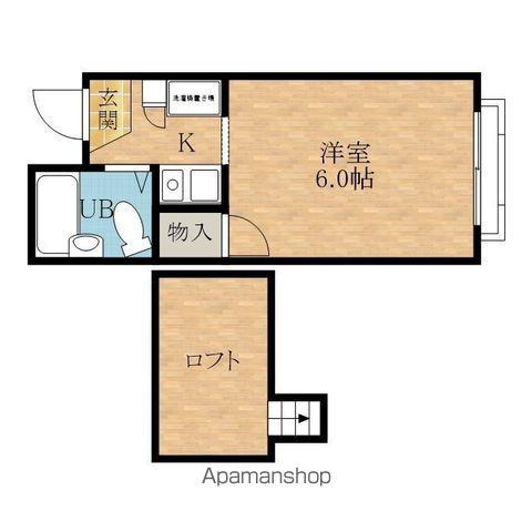 ヒルズ額原2(ワンルーム/1階)の間取り写真