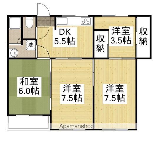 コーポサコダ(3SDK/2階)の間取り写真
