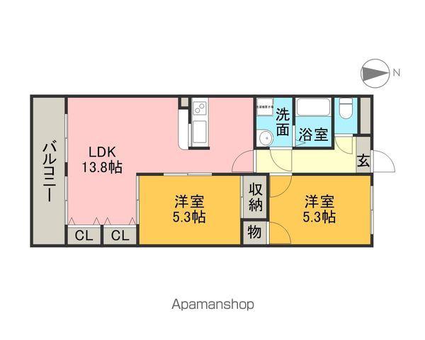 アムール正保(2LDK/4階)の間取り写真