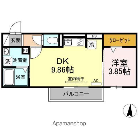 ブリーズコート常滑(1DK/2階)の間取り写真