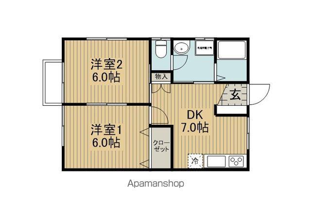 コーポM(2DK/1階)の間取り写真