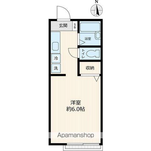 カサベルデクラス(ワンルーム/2階)の間取り写真