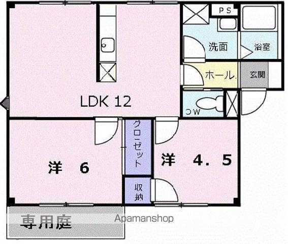 プラドール裕D(2LDK/1階)の間取り写真