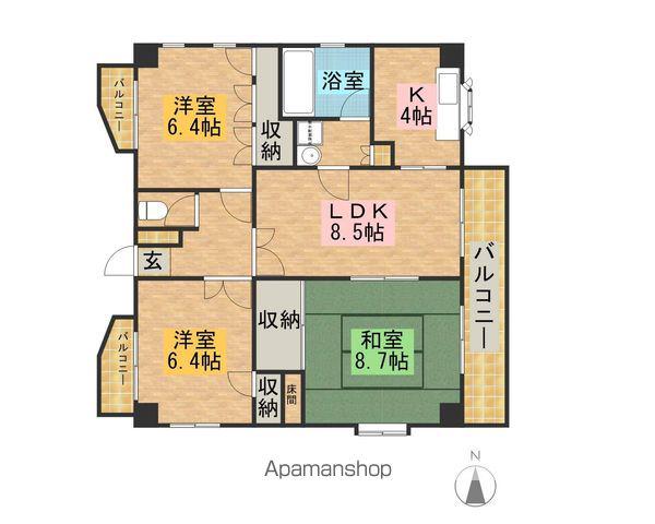 リバーパークヴィレッジ(3LDK/3階)の間取り写真