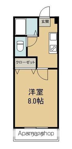 シャンポールⅡ(1K/1階)の間取り写真