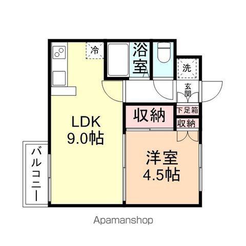 ソレイユ野村深田町(1LDK/2階)の間取り写真