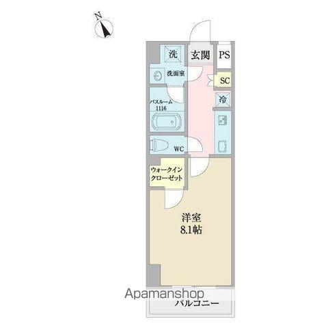 コントレイルりんくう常滑(1K/4階)の間取り写真