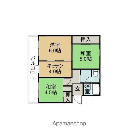 東島マンション(3K/1階)の間取り写真